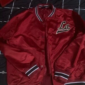 Red La Brea vantage varsity jacket men’s